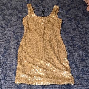 Gold sequin dress
